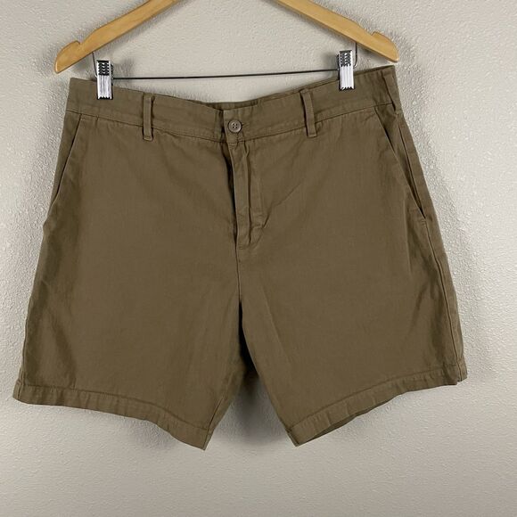 American Giant Mens 34x7 Tan Brown Cotton Shorts - Picture 1 of 4